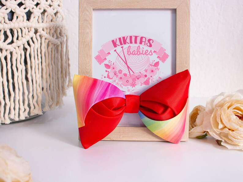 Large size with alligator hair clip or elastic headband. Girl/'s bow model Camelia