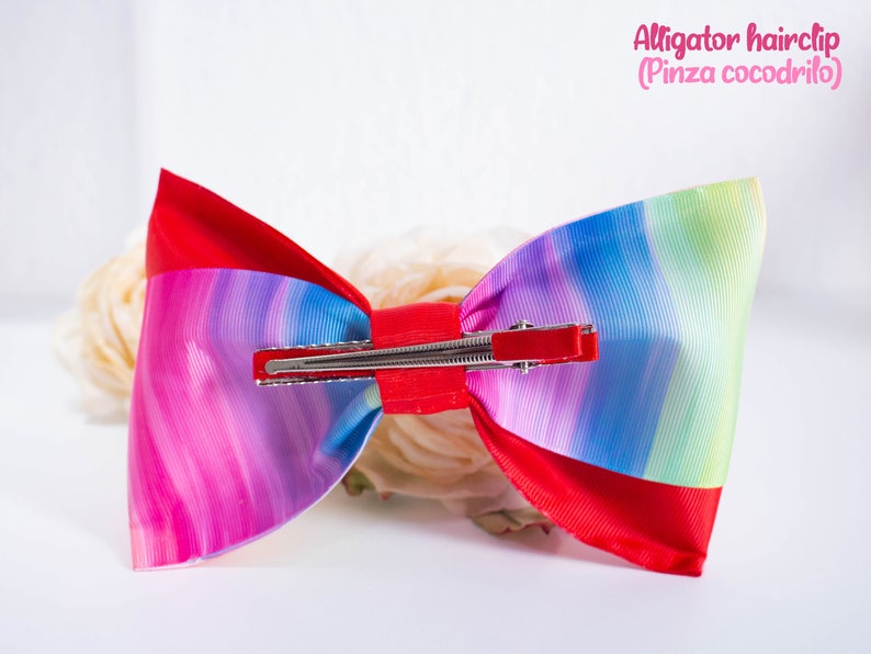 Large size with alligator hair clip or elastic headband. Girl/'s bow model Camelia