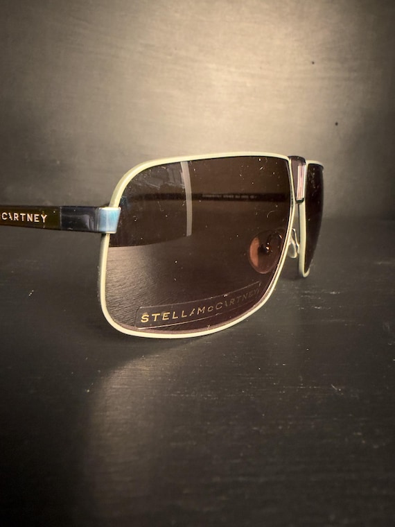 Stella McCartney Rectangular Metal Sunglasses Sil… - image 2