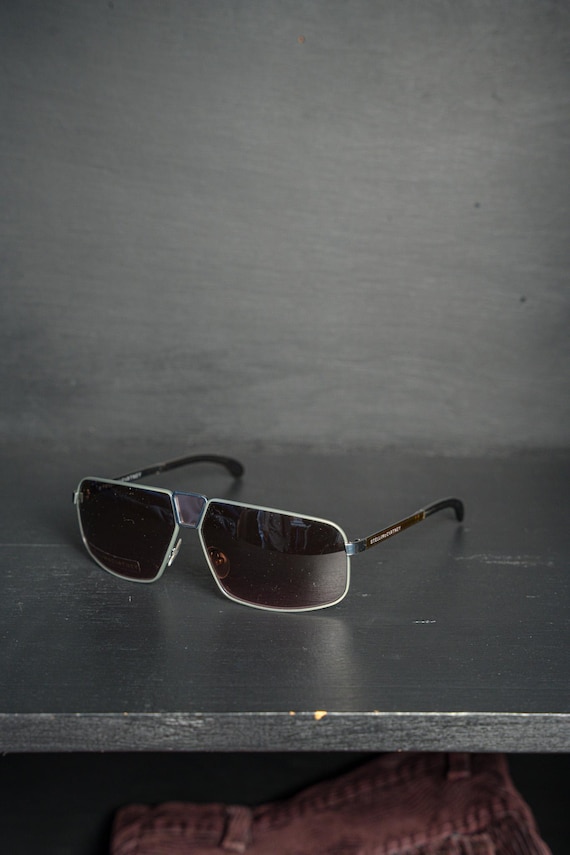 Stella McCartney Rectangular Metal Sunglasses Sil… - image 1