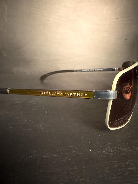 Stella McCartney Rectangular Metal Sunglasses Sil… - image 3