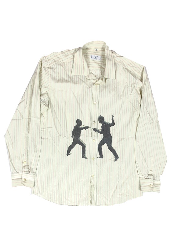 Valentino Pink Pinstripe Cotton Shirt Patchwork Vi