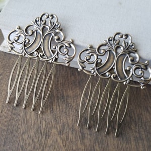 Filigree Hair Comb Set in Bronze