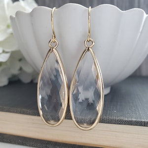 Clear Acrylic Faux Glass Dangle Statement Earrings