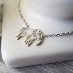 Dainty Elephant Pendant Necklace Abstract Minimalist