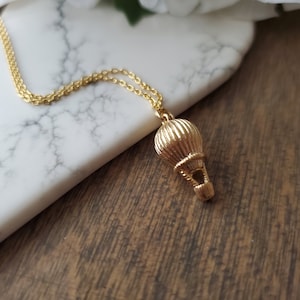 Hot Air Balloon Necklace in Gold, Adventure Gift, Travel Inspired