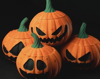 Oranger Kürbis mit Hut zum Bemalen – verschiedene Modelle!