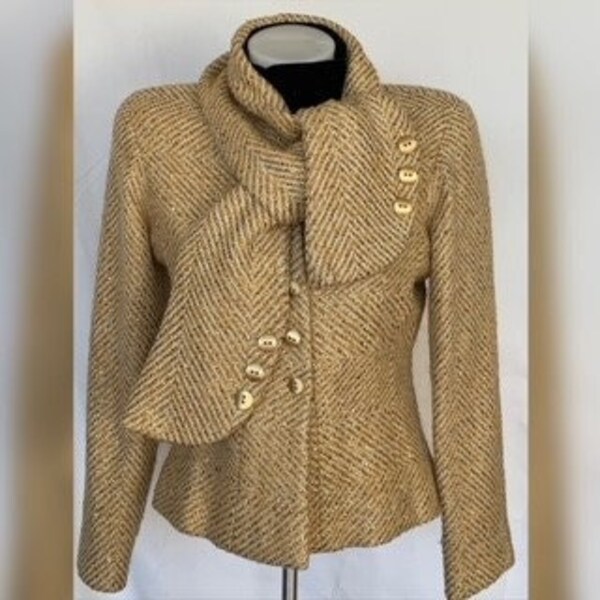 Chanel  Gold Single Breasted Short Evening Jacket with matching scarf
