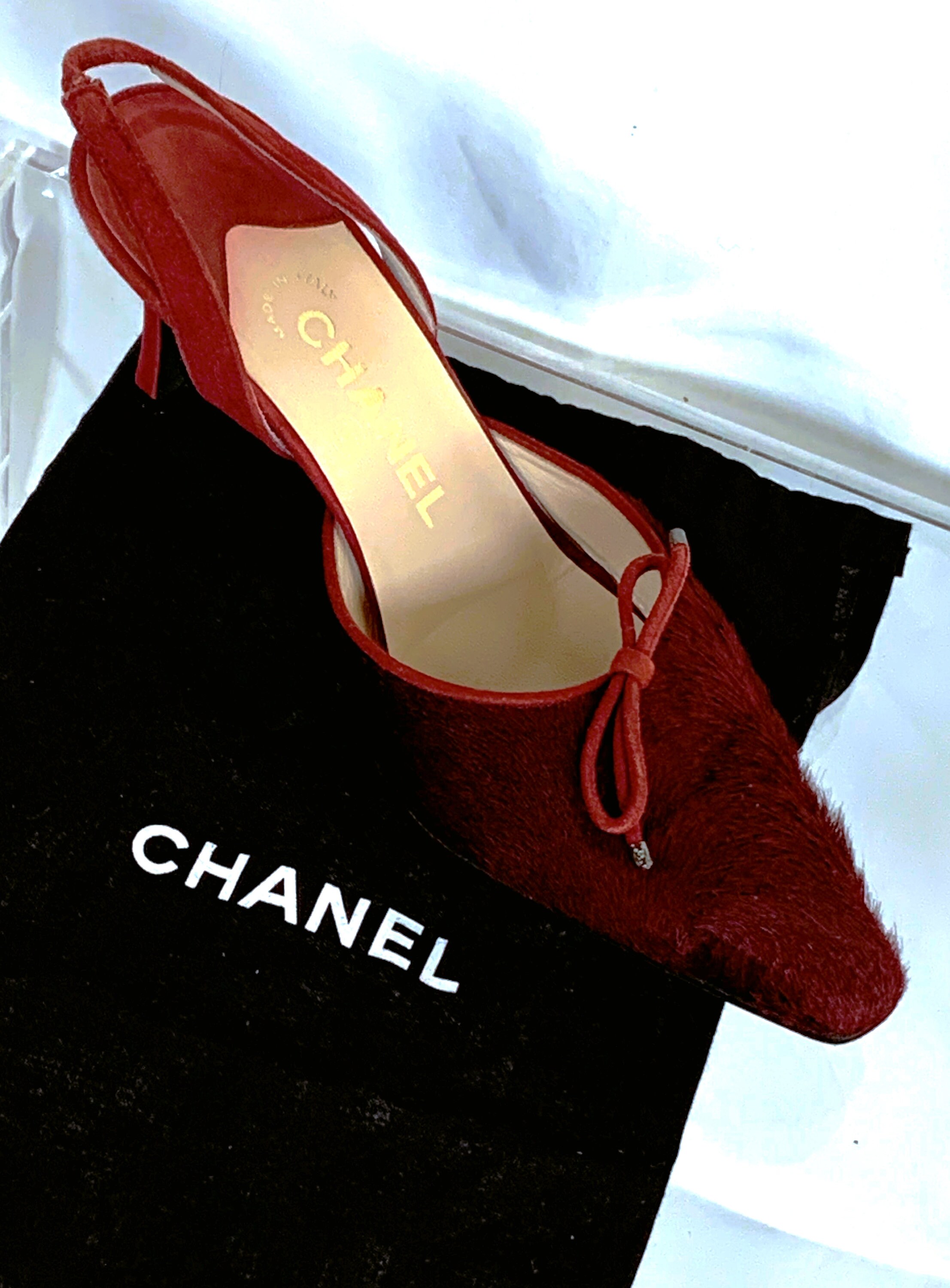 Evening shoes CHANEL T37 silk Duchess satin black  VALOIS VINTAGE PARIS