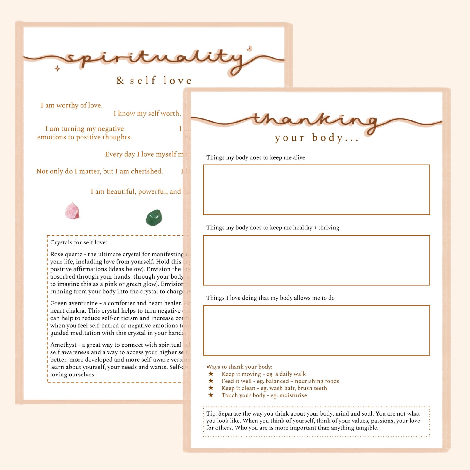 Self Love Workbook PRINTABLE Worksheets   GUIDE for Loving Yourself