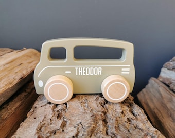 Holzauto / Van / Bus / personalisiert / Auto/ / Geschenk zur Geburt/ mit Namen / Geburtstag