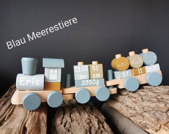 Stickers for wooden railway / personalized / birth dates / gift for birth / baptism