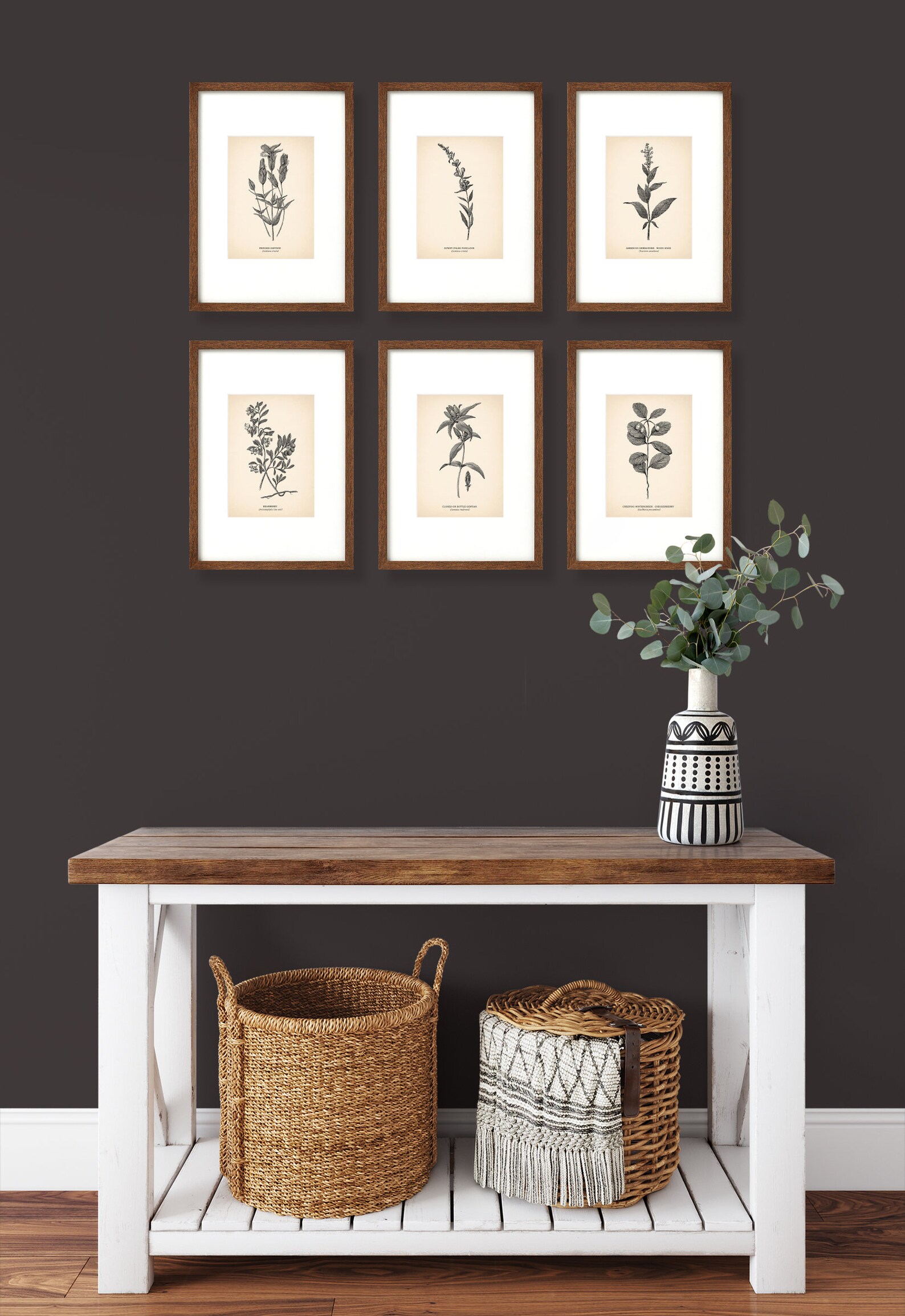 5x7'' VINTAGE BOTANICAL PRINTS Set of 6 Wall Art Etsy UK