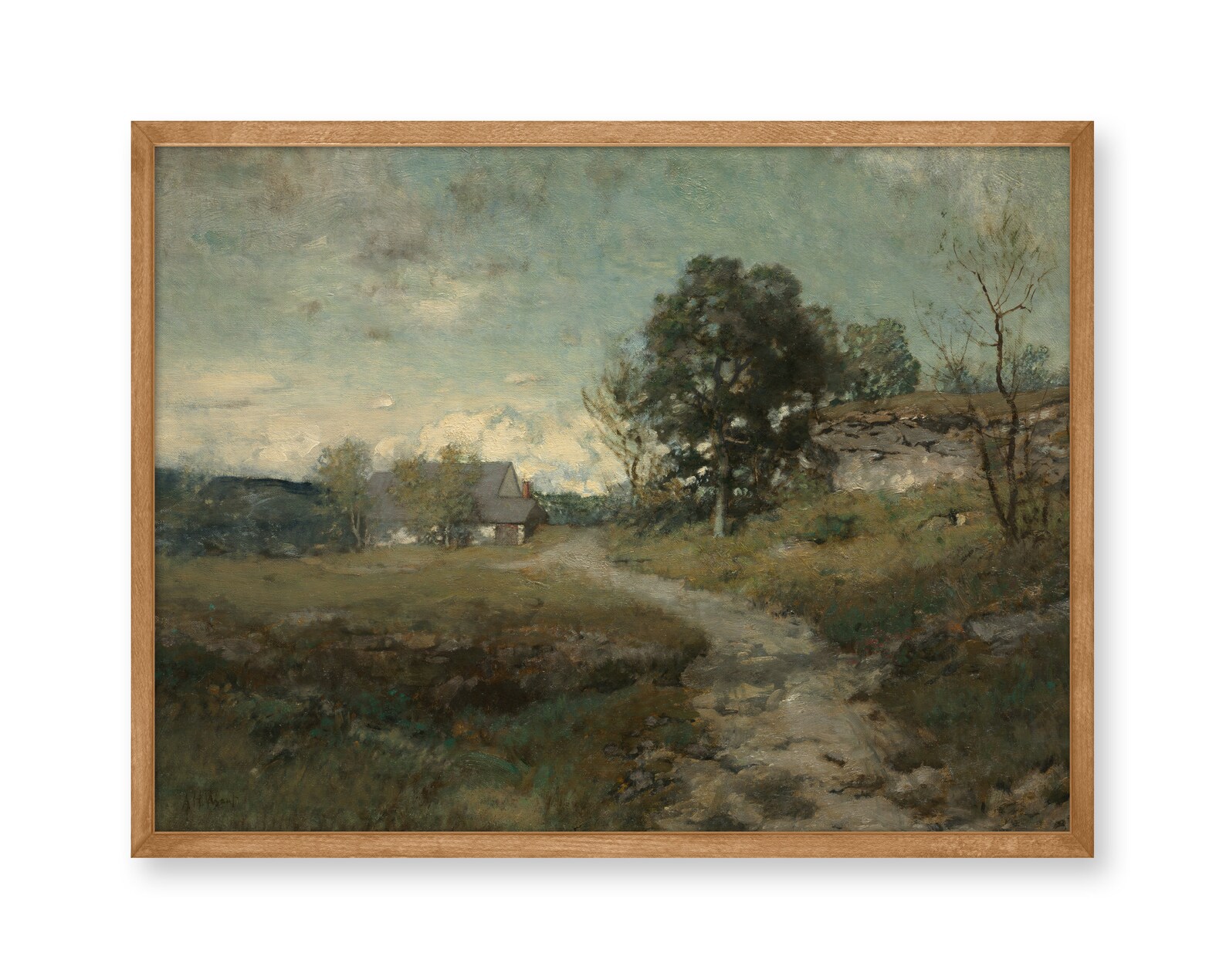 Moody Country Landscape Fine Art Poster Antique Painting Etsy