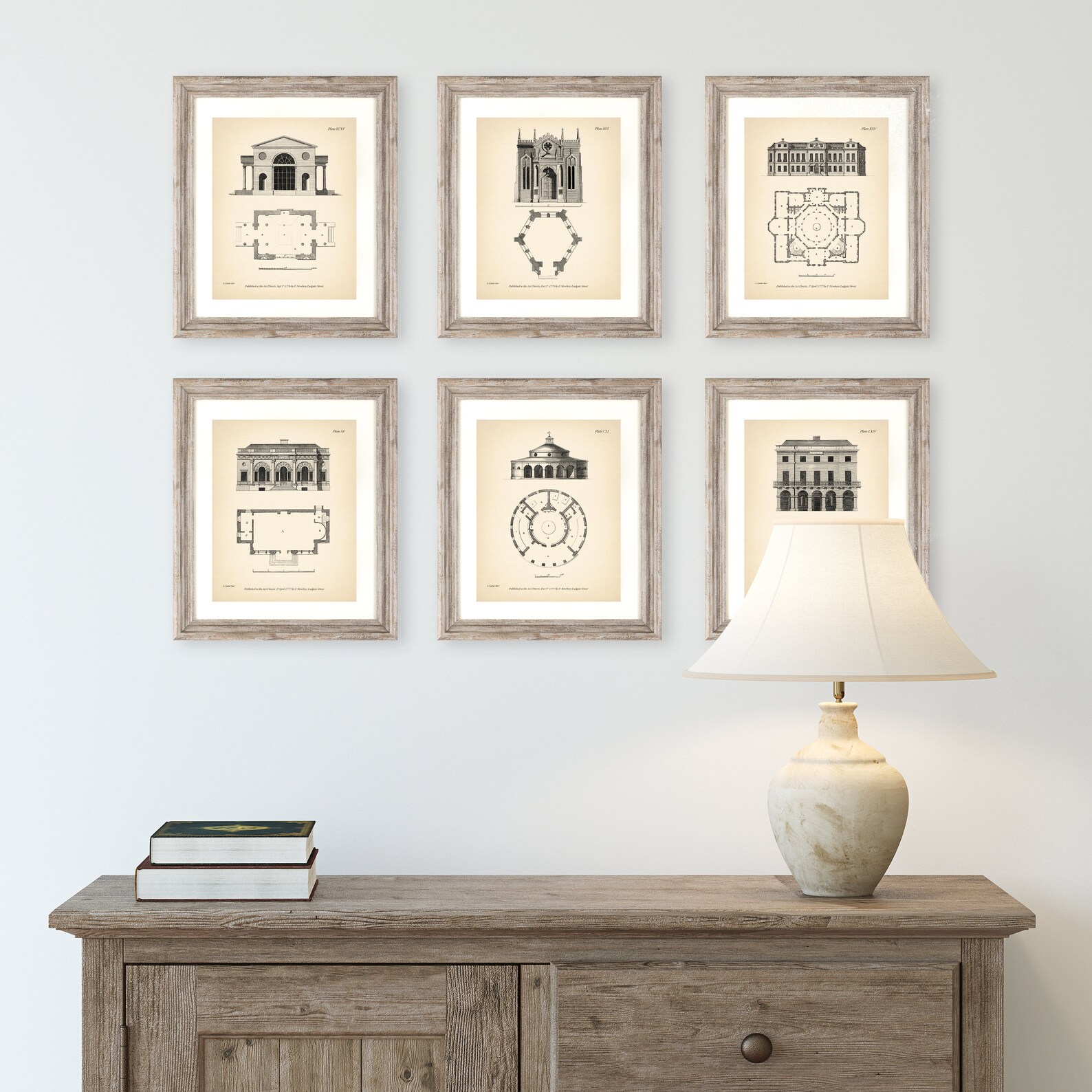 8x10'' Architectural Prints Set of 6 Vintage Print Etsy