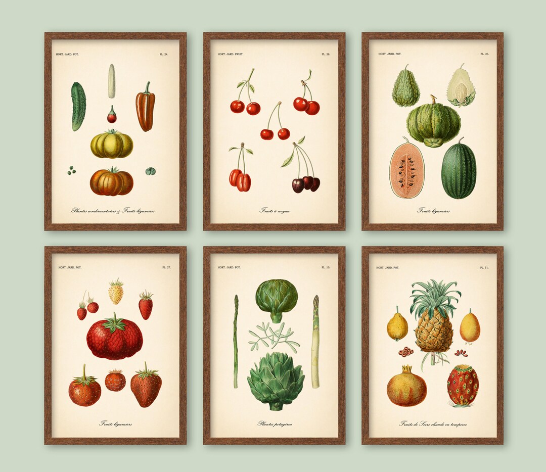 kitchen print set of 2 fruit print vegetable print... 5x7'' FRUIT & VEG Prints Set Kitchen Poster Kitchen Wall Decor Wall Art ...