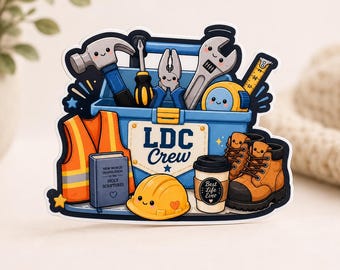 LDC Crew Sticker | Jehovah’s Witness Volunteer Gift | Construction Crew Vinyl Sticker | Pioneer Gift | Water Resistant Decal