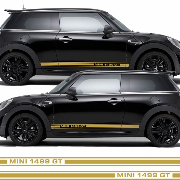 Mini F56 / F57 1499 / 1998 GT side Stripes / Stickers exact factory size and spec Genuine Hexis Vinyl also for 1998 GT