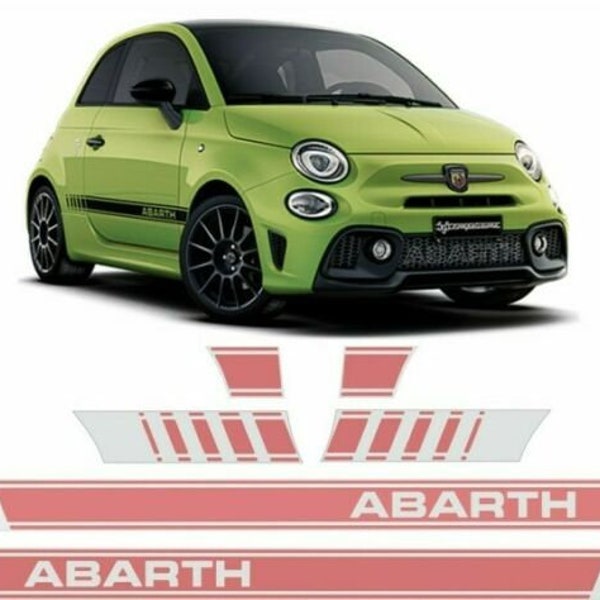 Fiat 595 Abarth Seitlich Streifen Aufkleber Aufkleber genaue richtige Größe und Spec Echte Hexis Vinyl