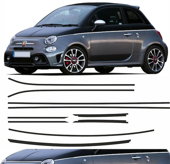 Fiat 500 595 Abarth Two Tone Pin Stripes Stickers Decals Factory Fit  QUALITY Genuine Hexis Vinyl -  UK