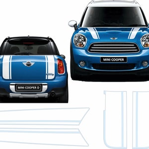 Mini F54 Clubman Cooper S JCW All4 Bonnet Stripes / Aufkleber genaue  Werksgröße und spec Genuine Hexis Vinyl - .de