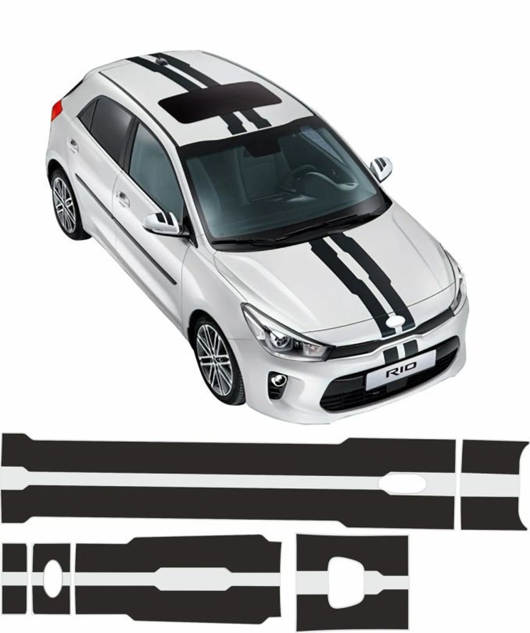 Fits: Kia Rio 2017 Onwards Over the Top Stripes Decals Stickers Correct  Size Exact Factory Fit Shape Size Spec Hexis Suptac Vinyl -  Finland