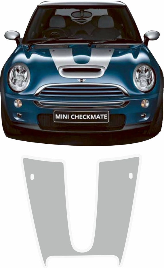 Mini R52 / R53 Cooper S Checkmate Bonnet Stripe/ Sticker Exact Factory Size  and Spec Genuine Hexis Vinyl 