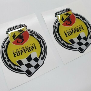 Fiat 500 595 Tributo 80mm X2 Exterior Wing Badges Decals