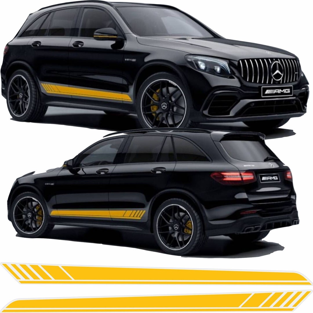 Fits: Mercedes GLC 63S AMG Side Stripes Decals Stickers Exact