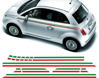 Fiat 500 Italiaanse zijstrepen Stickers Decals exacte OEM juiste maat vorm etc Echte Hexis 7 - 10 jaar automotive Bubble free Vinyl