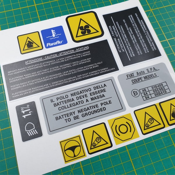 Fiat 600 Engine Stickers / Decals – Multiple Models – New Set
