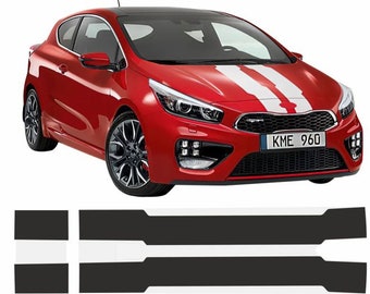 Compatible avec : Kia Pro Cee'd et GT 2013 - 2015 ceed Bonnet arrière et rayures Autocollants Taille correcte Ajustement exact en usine Spécification de forme Vinyle Hexis