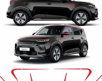 Fits: Kia Soul EV 2019 onwards boomerang Stripes / Stickers exact correct size and spec as Genuine parts Hexis Suptac 7 - 10 year Vinyl