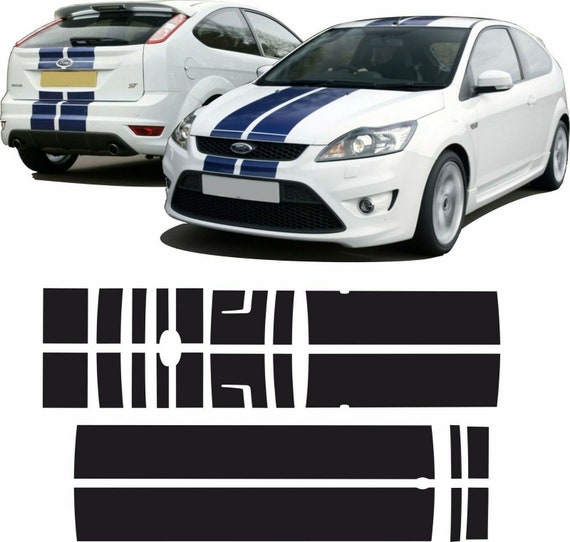 Passend für: Ford Focus MK2 ST Facelift OTT Stripes / Aufkleber Aufkleber  genaues oesex spec echtes Hexis Suptac Vinyl - .de