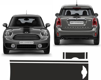 For Mini Countryman F60 2020 2021 2022 Carbon Fiber Style Front Center Mesh  Grille Grill Cover Radiator Strip Trim Decoration