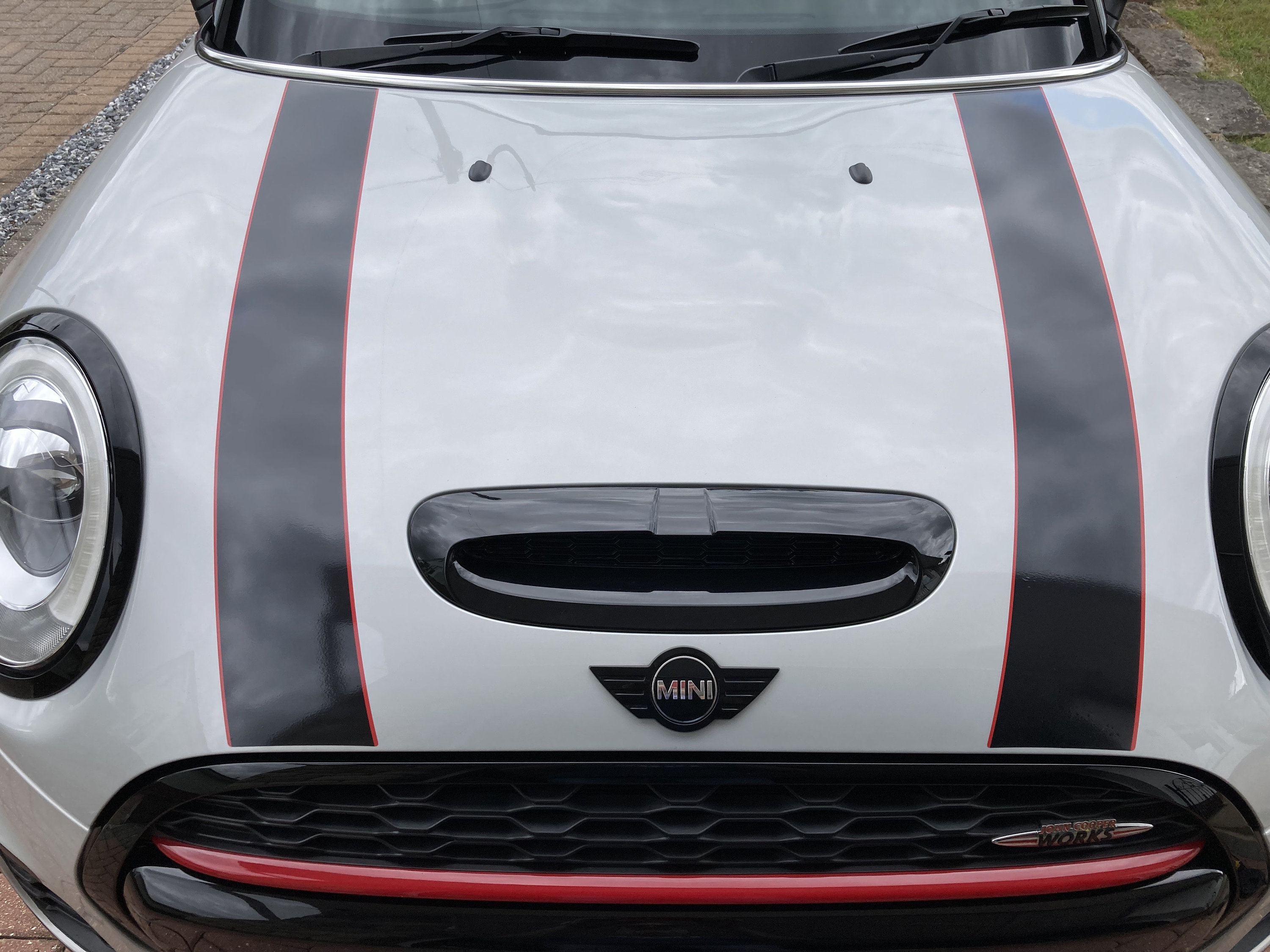 MINI Cooper Satin White Magnetic Bonnet Stripes Gen1 R50 R52 R53 Hardtop &  Convertible