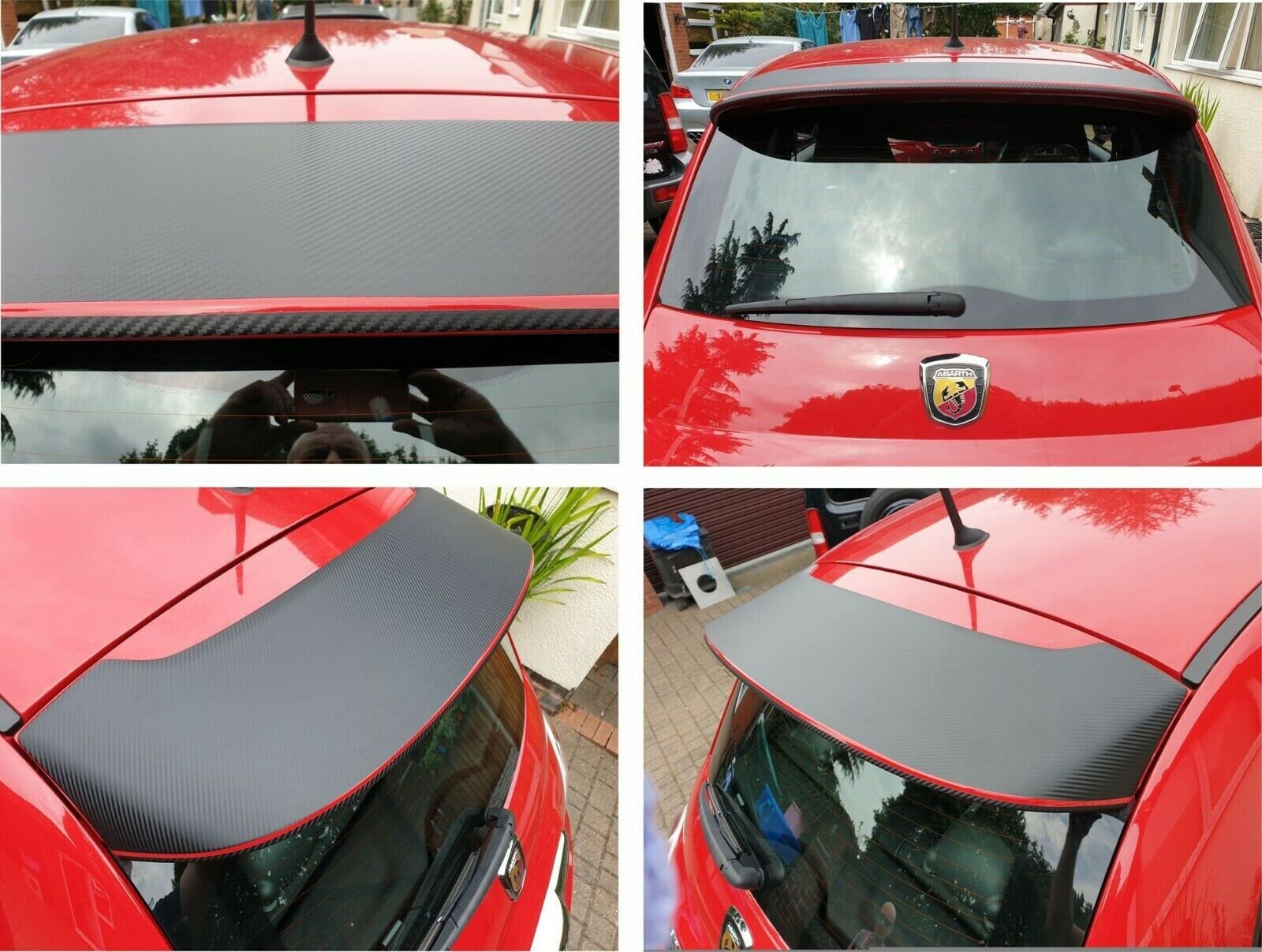 Buy Fiat 595 Abarth Rear Spoiler Wing Overlay Sticker Decal