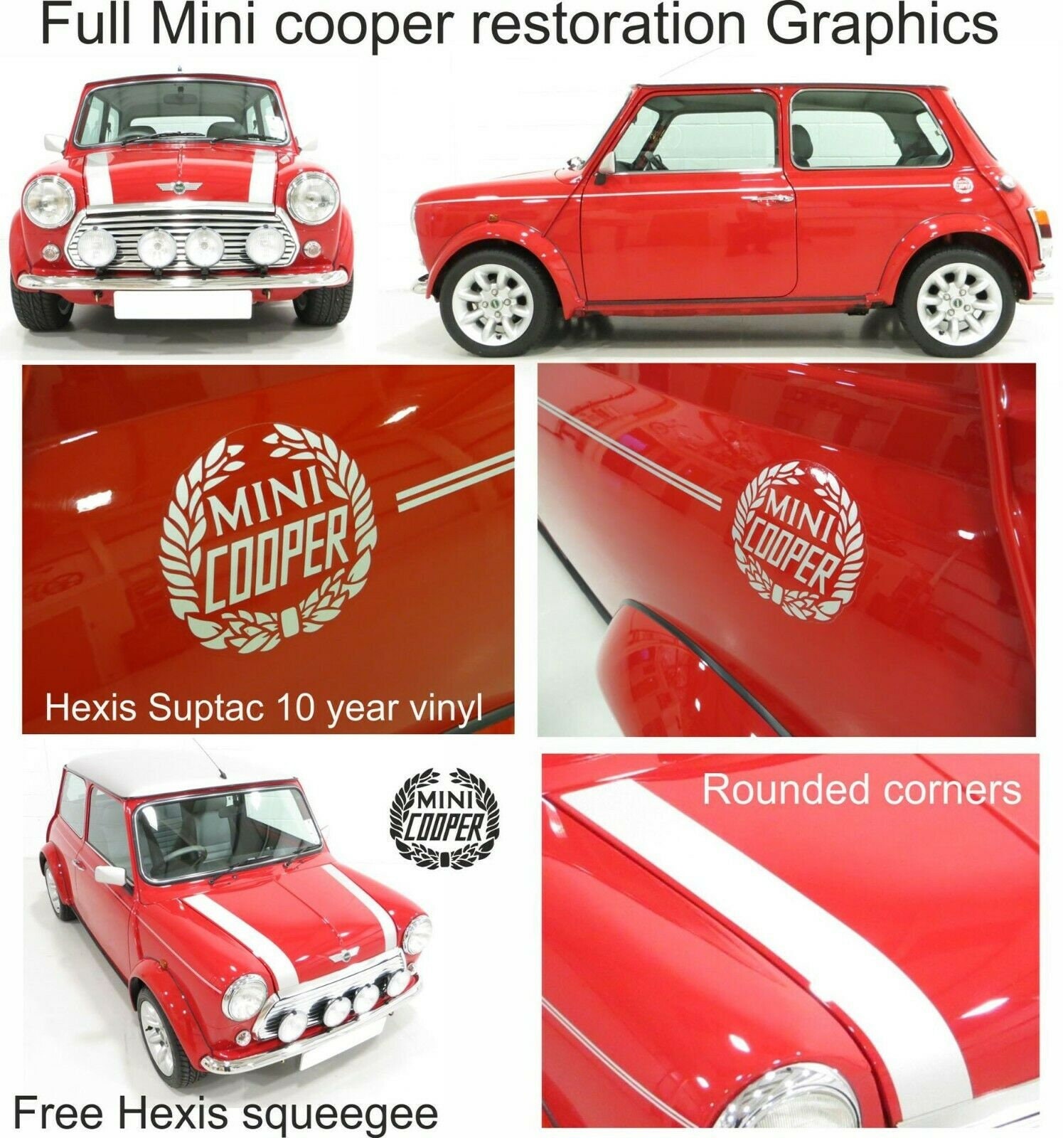 4 stickers autocollant rétroviseur déco Mini Cooper 4x1,8 cm