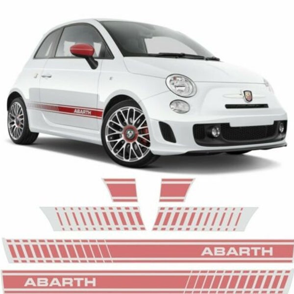 Fiat 500 595 Abarth boczne paski Naklejki dokładny prawidłowy rozmiar jak oryginalne części Hexis Suptac 7 - 10 rok winyl