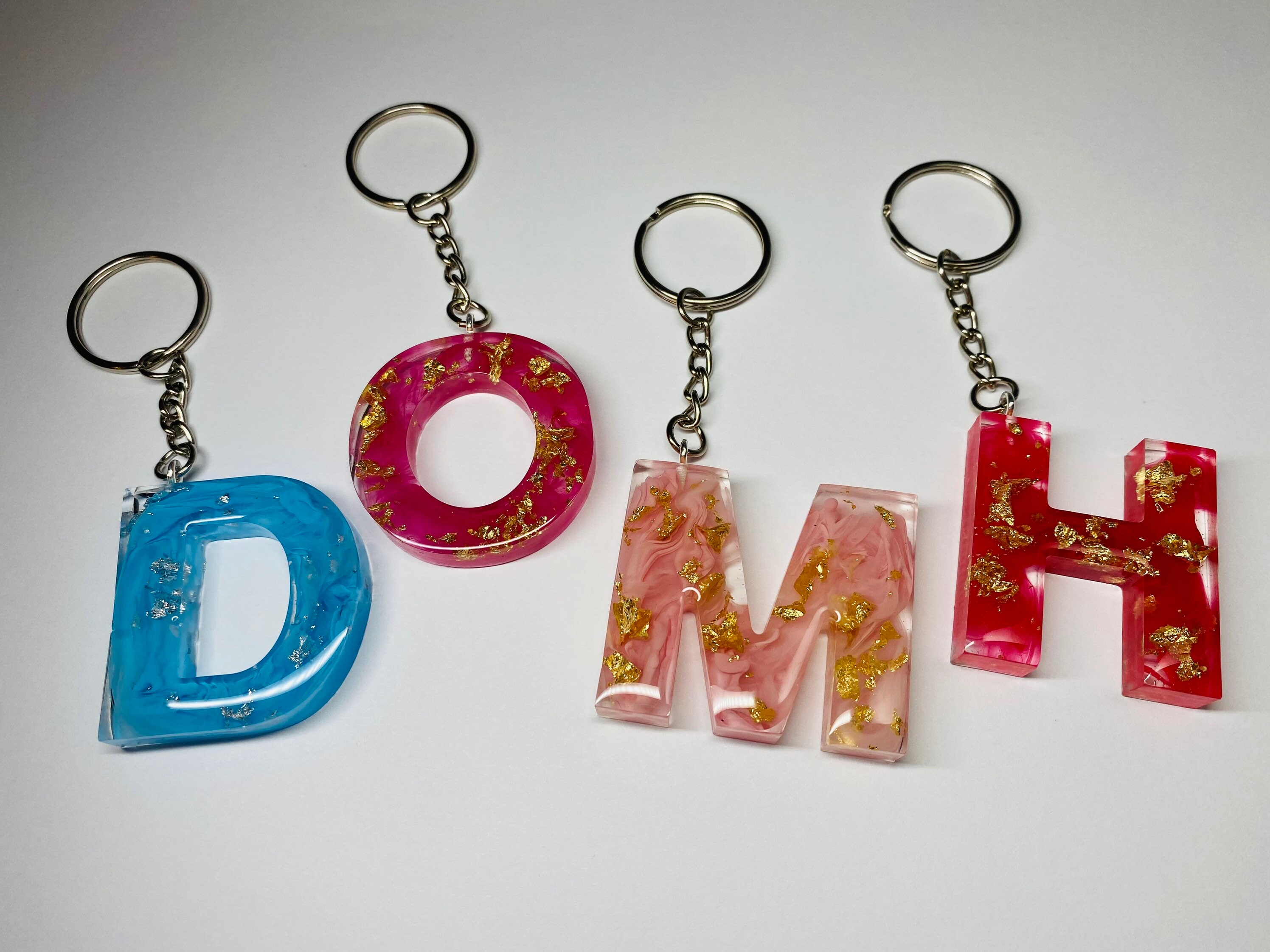 Unique customisable keyring, keychain, rainbow keyring, colourful, br…