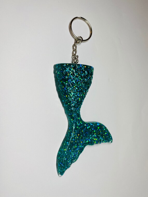 Any Letter Mermaid Tail HandMade Resin Keyring/Bag Charm Personalised Letters Any Letter Mermaid Tail HandMade Resin Keyring/Bag Charm Personalised Letters