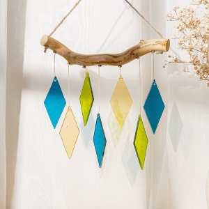 Stained Glass Wind Chime for Bright Window Decor and Abstract Charm F68