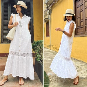 Linen Long Dress, Summer Maxi Dress For Women, Boho Sundress, Sleevesless Linen Dress With Pocket, Oversized Plus Size Loose Dress