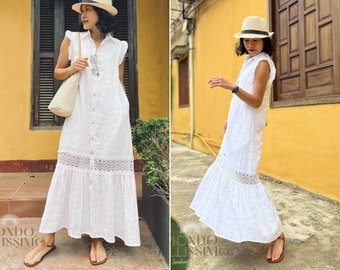 Linen Long Dress, Summer Maxi Dress For Women, Boho Sundress, Sleevesless Linen Dress With Pocket, Oversized Plus Size Loose Dress