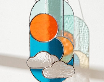 Suspension murale en vitrail attrape-soleil pour une décoration lumineuse et confortable F82