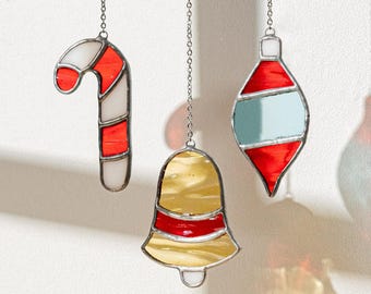 Decorazione natalizia in vetro colorato, decorazione in vetro