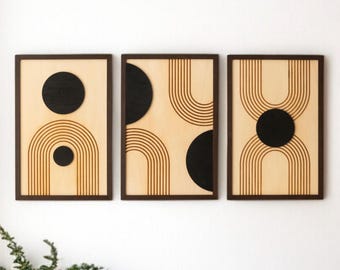 Wooden Wall Art For Aesthetic Celestial Boho Home Decor Y61