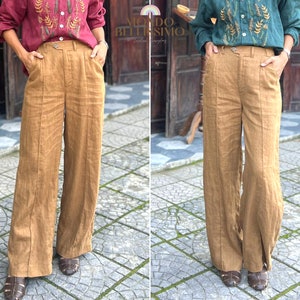 Linen Pants, Wide Leg Culottes, Mid Rise Waist, Linenidstudio, Friendsfashion, Boho Overalls, Here Comes The Sun, Braided Leggings