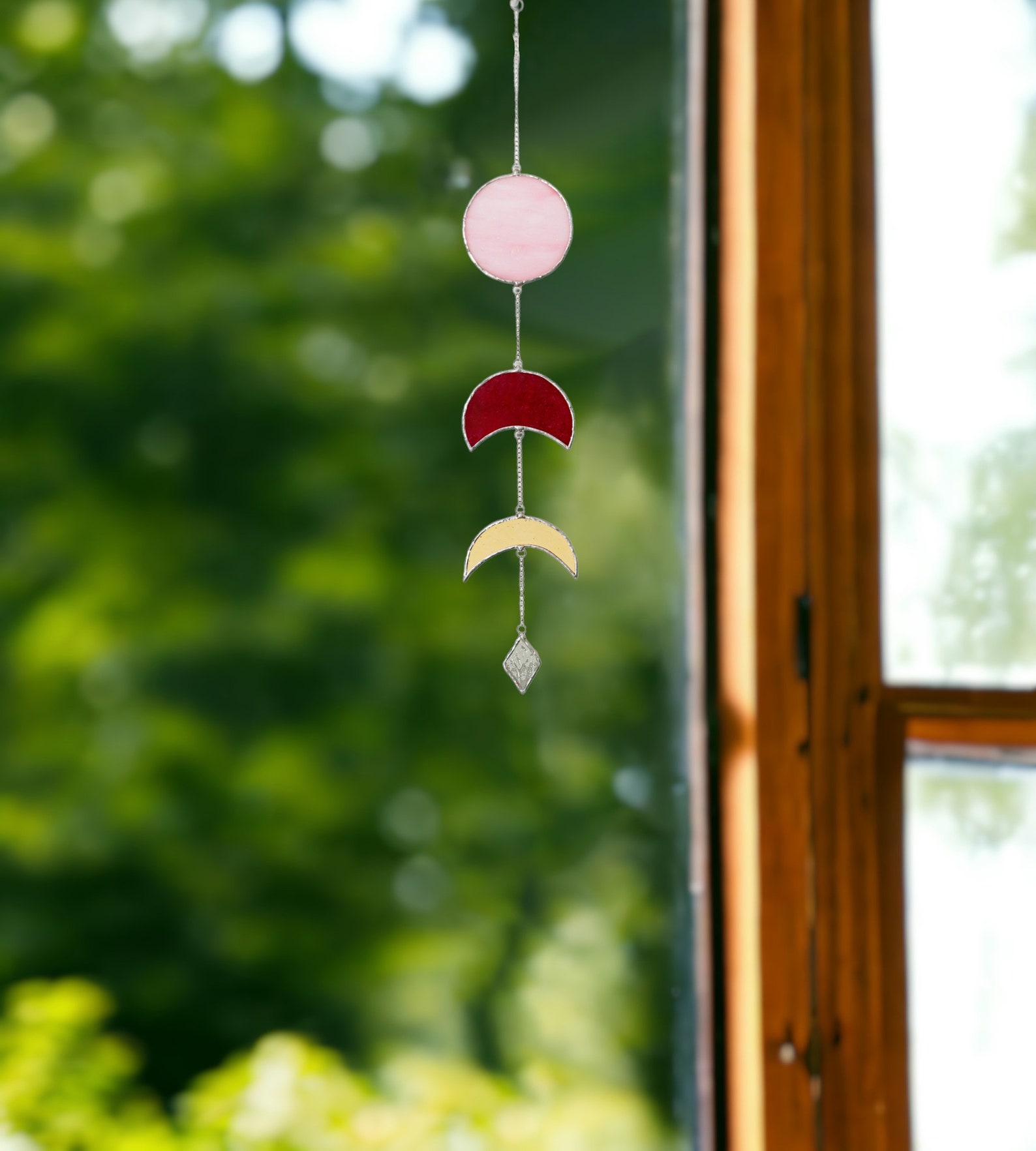 Moon Phase Stained Glass, Moon Suncatcher, Moon Phase Decor, Custom ...
