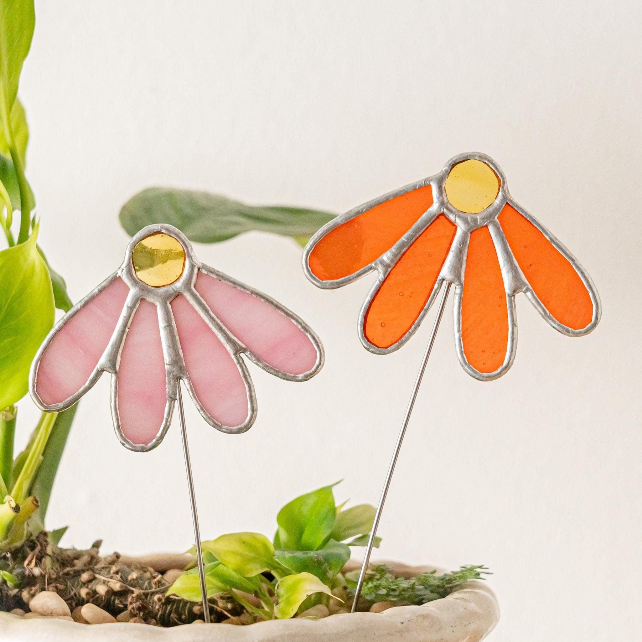 Wildblumen Buntglas, Geburtstagsgeschenk Mama, Wildblumenglas, Großeltern Geschenk, Glasblume, Blumen Geburtstagsgeschenk, Blumen Pflanzenstecker Q07